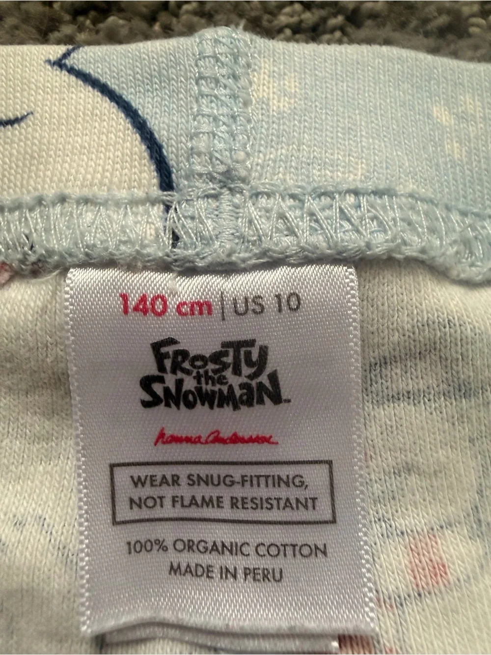 Hannah Andersson - size 10 frosty the snowman print pajama set